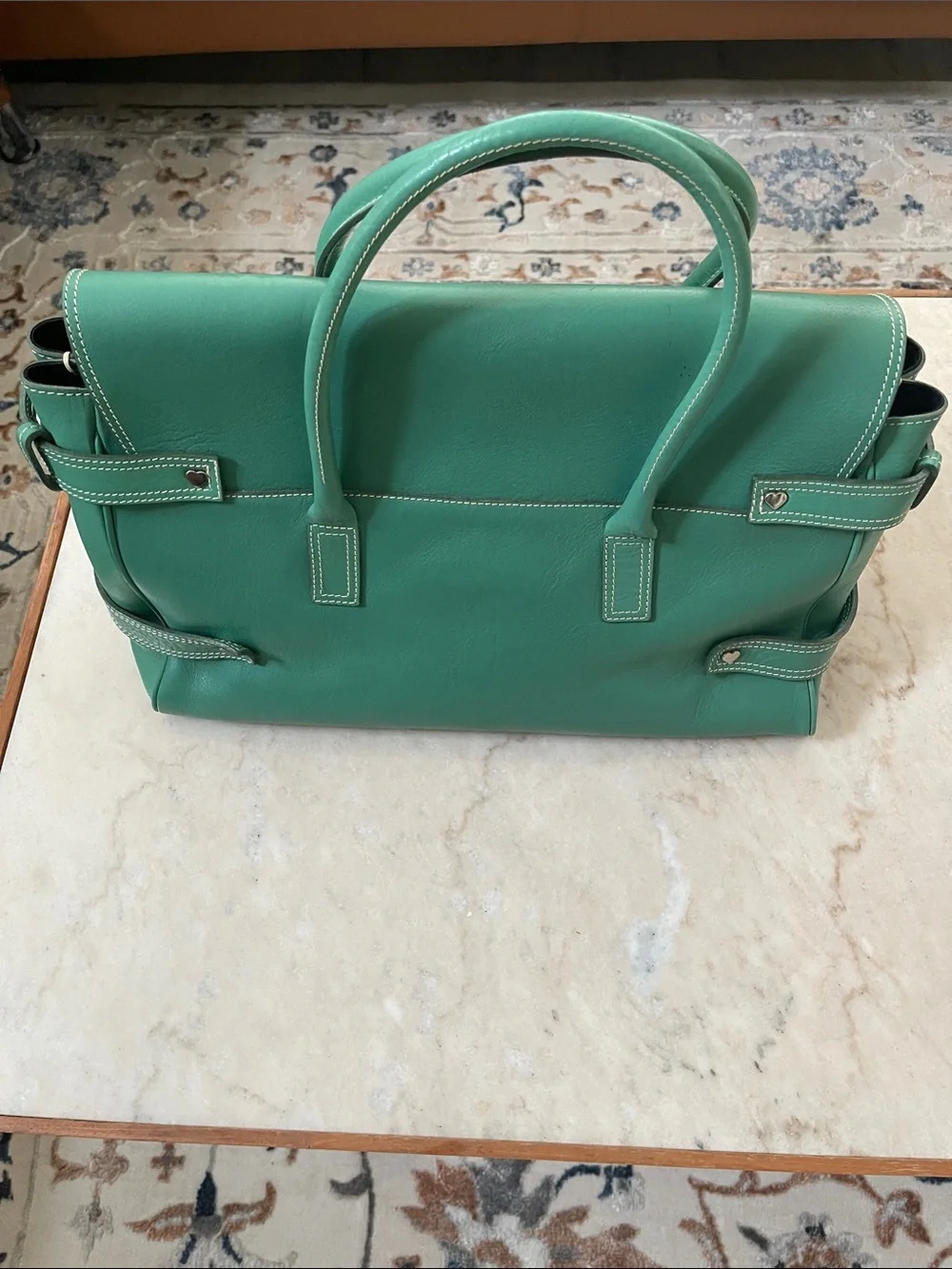 Luella Bartley Gisele handbag by Mullbery Teal Green Leather Satchel